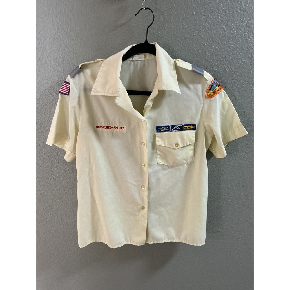Vintage 80s BSA Boy Scouts Womens Uniform Shirt Oscar de la Renta Buffalo Trace